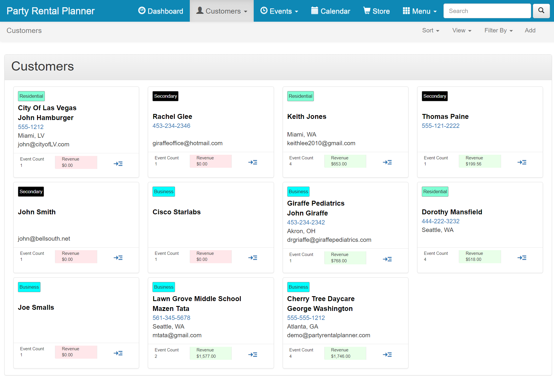 A screenshot of our event management software dashboard.